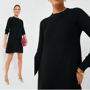 NWT Pomander‎ Place Black Ainsley Long Sleeve Ribbed Knit Sweater Dress Size M